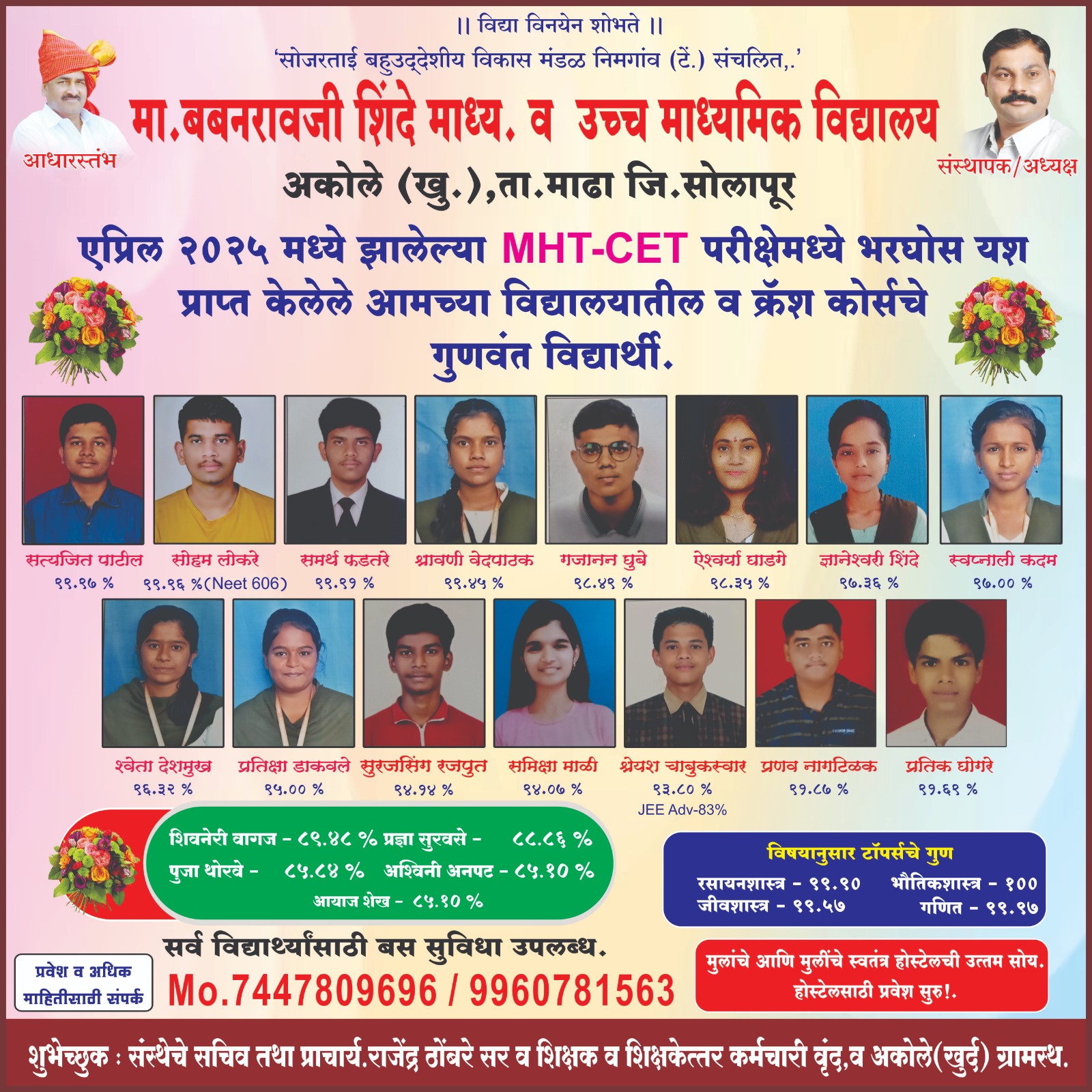 MHT-CET Ruset-2025 Topper